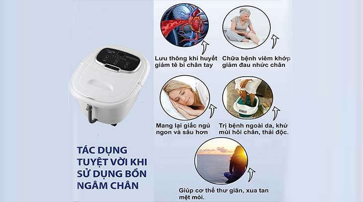 Bồn ngâm chân điện giúp mang lại trải nghiệm ngâm chân thư giãn và thoải mái ngay tại nhà