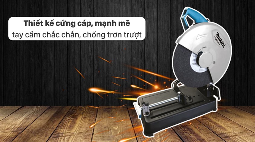 Máy cắt sắt Makita M2401B 2000W có tốc độ không tải lên đến 3800 vòng/phút hỗ trợ quá trình cắt nhanh chóng và hiệu quả hơn