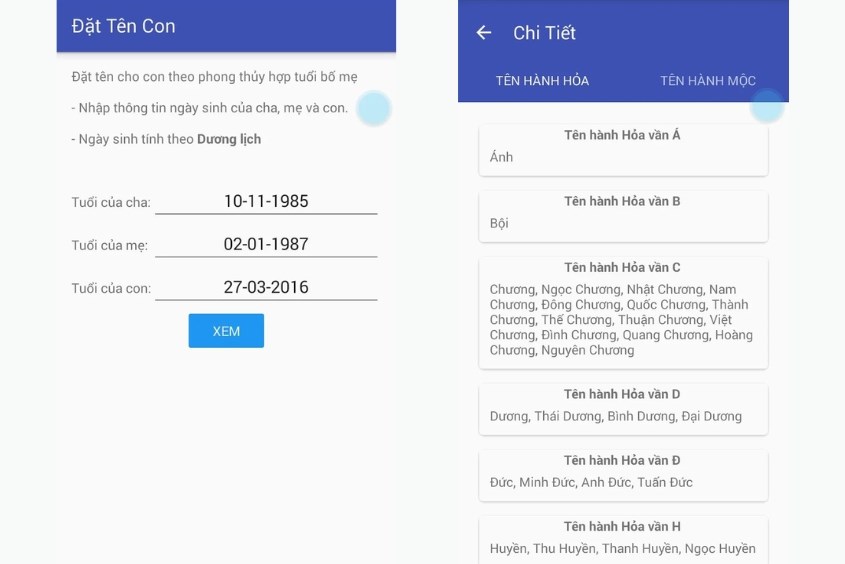 Phần mềm đặt tên cho con phổ biến nhất