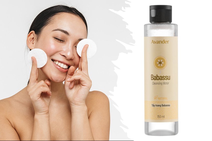 Tẩy trang với nước tẩy trang tinh dầu Babassu Avander là một trong các bước chăm sóc da mặt đầu tiên