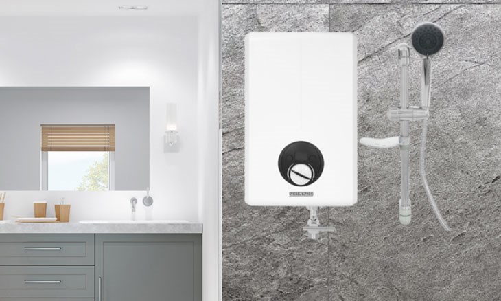 Máy nước nóng trực tiếp Stiebel Eltron 4500W XGLP 45 EC có van điều chỉnh lưu lượng nước giúp kiểm soát nước ở đầu vào và ra