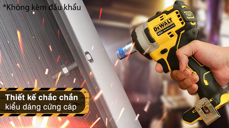 Máy siết bu lông pin Dewalt DCF911N-B1 20V (không kèm pin, sạc) có thiết kế chắc chắn, cứng cáp