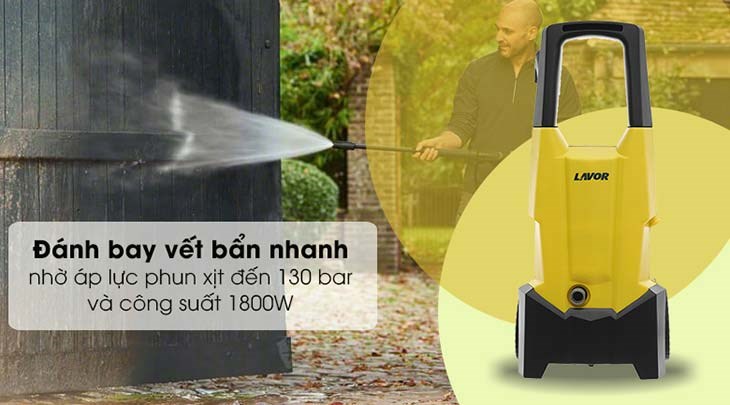 Máy phun xịt rửa áp lực cao Lavor Smart Plus 130 1800W đánh bay vết bẩn nhanh nhờ áp lực phun xịt đến 130 bar cùng công suất lớn 1800W Máy phun xịt rửa áp lực cao Lavor Smart Plus 130 1800W đánh bay vết bẩn nhanh nhờ áp lực phun xịt đến 130 bar cùng công suất lớn 1800W