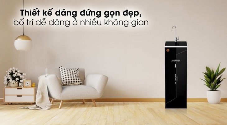 Máy lọc nước RO Mutosi MP-290SK 9 lõi sở hữu dáng đứng gọn đẹp, thiết kế sang trọng