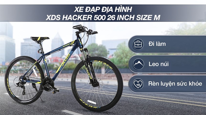 Xe đạp địa hình XDS là lựa chọn hàng đầu của các tín đồ đam mê phượt địa hình, leo núi hay đi học, đi làm bằng xe đạp Xe đạp địa hình MTB XDS Hacker 500 là lựa chọn hàng đầu của các tín đồ đam mê phượt địa hình, leo núi hay đi học, đi làm bằng xe đạp