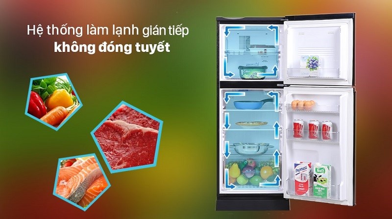 Tủ lạnh Aqua 130 lít AQR-T150FA(BS) được trang bị công nghệ làm lạnh gián tiếp không đóng tuyết