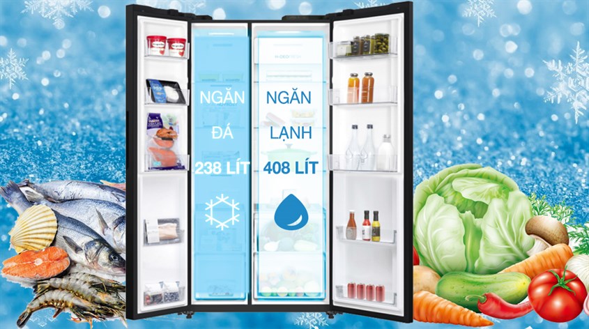 Tủ lạnh Aqua Inverter 646 lít AQR-S682XA(SLB) 