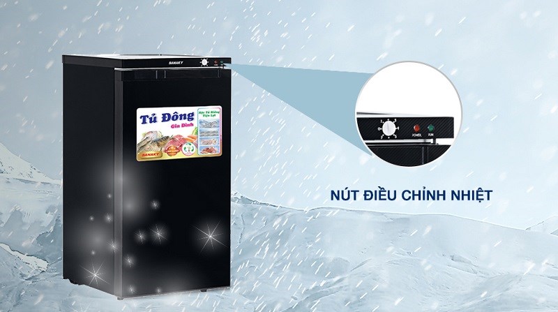 Tủ đông Sanaky 118 lít TD.VH160K sở hữu nút điều chỉnh dễ dàng ngay ở ngoài tủ tiện lợi