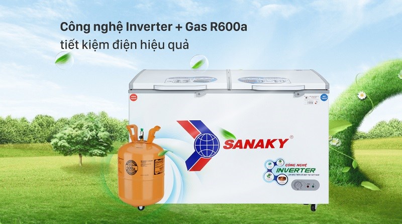 Tủ đông Sanaky VH-5699W3 sở hữu thiết kế 1 ngăn đông, 1 ngăn mát cùng với công nghệ tiết kiệm điện đem lại sự tiện lợi cho người dùng
