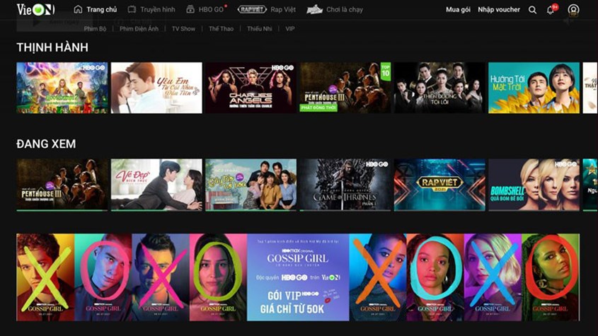 Ứng dụng VieON là ứng dụng xem phim, bóng đá, show, truyền hình do DZONES HUB CORPORATION phát hành