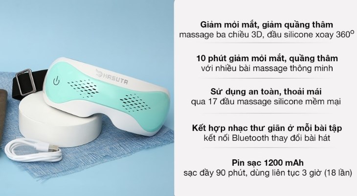 Máy massage mắt HASUTA HME-120 nâng cao thị lực người dùng 