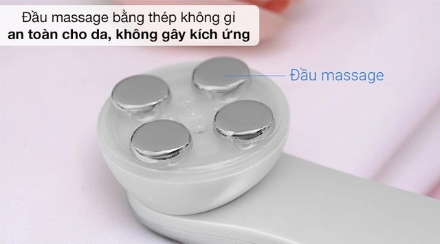 Máy massage mặt K.SKIN KD9900 với đầu massage làm từ thép không gỉ, an toàn cho làn da 