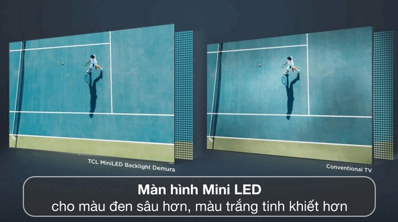 Tivi TCL C835 có chất lượng hình ảnh xuất sắc hơn nhờ kiểm soát đèn nền tốt với công nghệ Mini Led