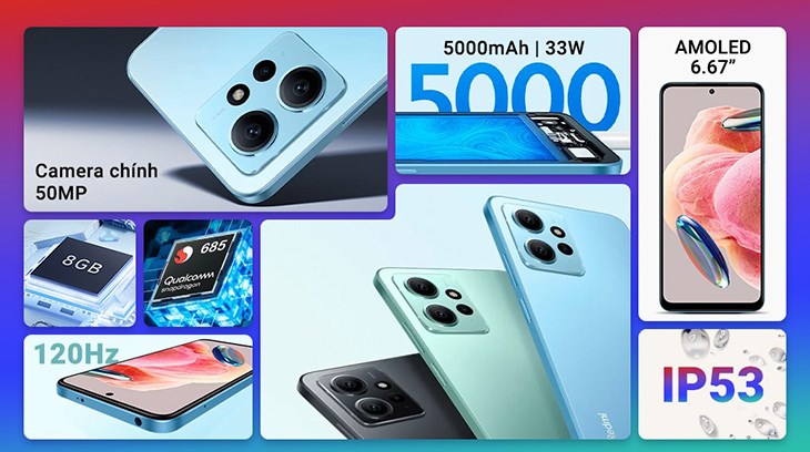 Điện thoại Xiaomi Redmi Note 12 8GB đang được bán với mức giá 5.490.000 đồng (cập nhật tháng 4/2023)