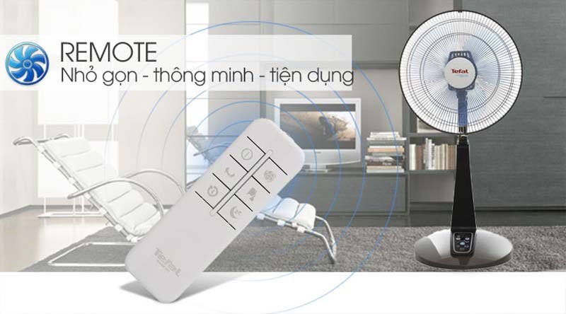 Quạt lửng Tefal VF3629-71 trang bị remote điều khiển từ xa tiện dụng, thông minh
