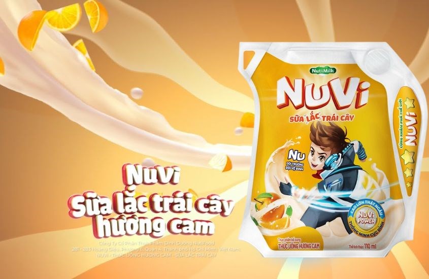 NuVi Sữa Lắc Trái Cây Hương Cam