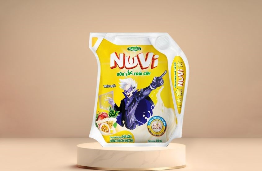 Sữa trái cây Nutifood NuVi Power hương trái cây nhiệt đới 110 ml (từ 1 tuổi)