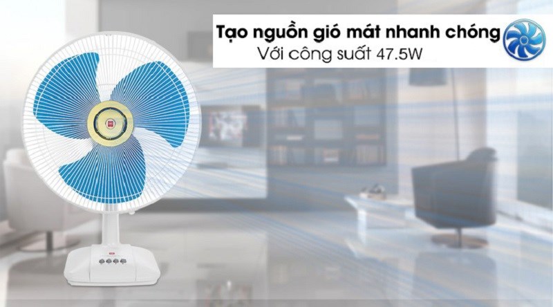 Quạt bàn KDK A40B có kích thước nhỏ gọn có khả năng tạo gió mát nhanh chóng