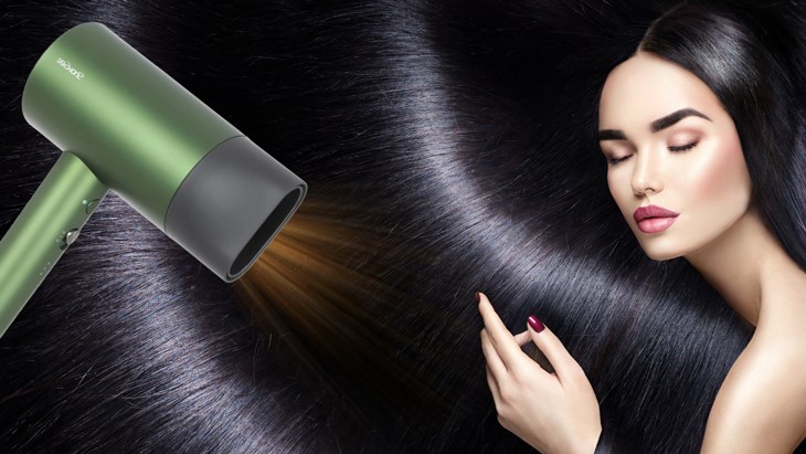 Máy sấy tóc 1800W Showsee A5-G được tích hợp chế độ sấy ion, đem đến cho bạn mái tóc mềm mượt