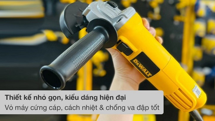 Máy mài góc Dewalt DW802-B1 850W có kiểu thiết kế gọn gàng, dễ di chuyển