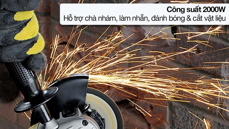 Máy mài góc lớn Dewalt D28491-B1 2000W cho công suất mài và cắt vật liệu nhanh chóng, mạnh mẽ