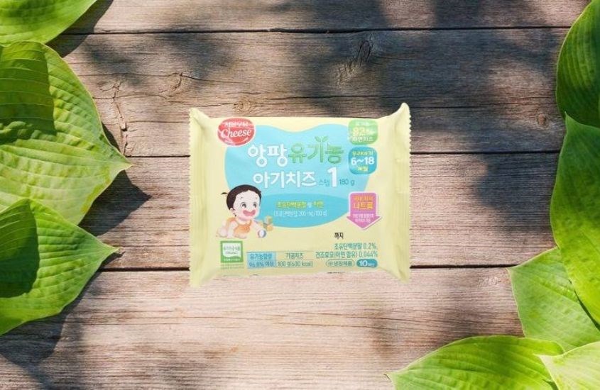 Phô mai hữu cơ tách muối Seoul Milk Step số 1 gói 10 lát 180g (từ 6 tháng)