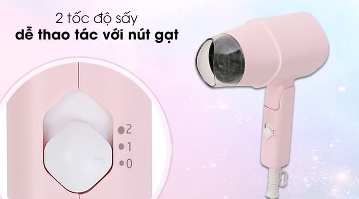 Máy sấy tóc 1200W Delites PH1920 có 2 tốc độ sấy nhẹ - mạnh cho người dùng tùy chỉnh tiện lợi