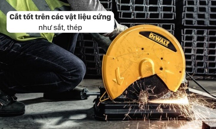 Máy cắt sắt Dewalt D28730-B1 2300W cho khả năng cắt sắt cũng như nhiều vật liệu cứng khác một cách dễ dàng