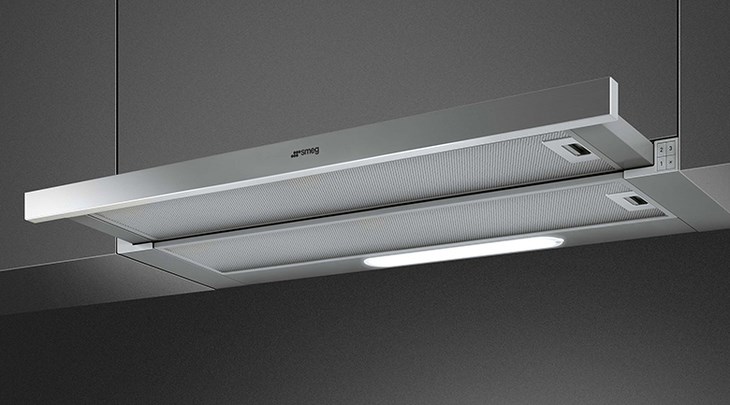 Máy hút mùi âm tủ Smeg KSET92E (536.84.872) trang bị thêm đèn LED, cho bạn dễ quan sát khi nấu ăn 