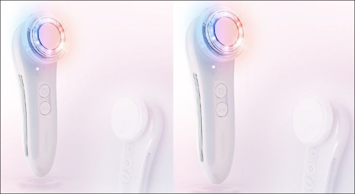 Đầu máy massage mặt Lanaform được làm từ silicon, không gây kích ứng da