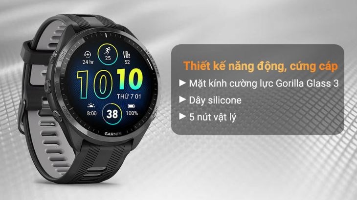 Đồng hồ Garmin Forerunner 265 sở hữu thiết kế thể thao thời thượng
