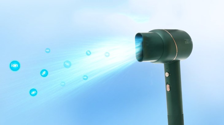 Máy sấy tóc 1500W K.SKIN KD318 có công suất hoạt động 1500W tạo luồng gió mạnh làm khô tóc nhanh chóng