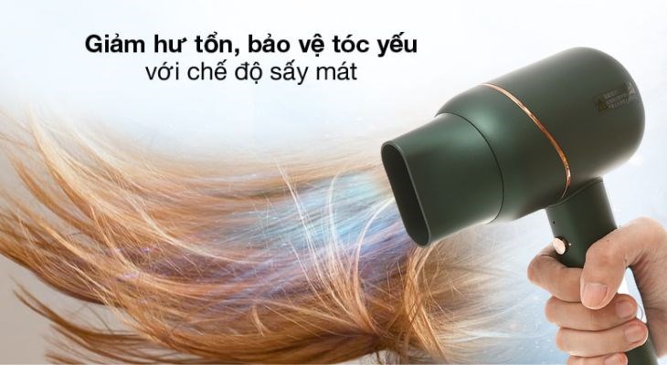 Máy sấy tóc có công nghệ sấy ẩm, ngăn ngừa tóc khỏi sự hư tổn