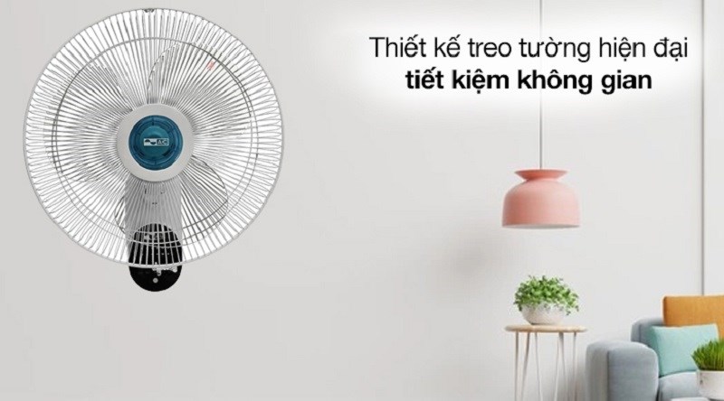 Quạt treo tường AC AWF02A163 55W được thiết kế hiện đại với kiểu quạt treo tường