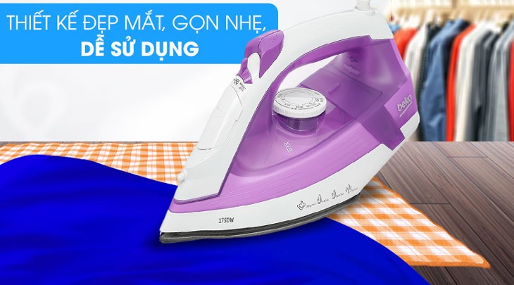 Bàn ủi hơi nước Beko SIM3617 1750W có kiểu dáng trang nhã và kích thước nhỏ gọn, dễ sử dụng Bàn ủi hơi nước Beko SIM3617 1750W có kiểu dáng trang nhã và kích thước nhỏ gọn, dễ sử dụng