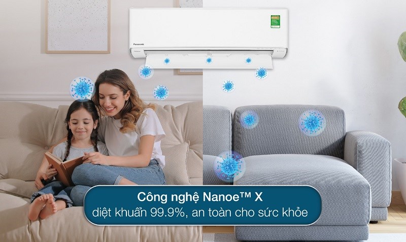 Máy lạnh Panasonic Inverter 1 HP CU/CS-XU9ZKH-8 trang bị công nghệ Nanoe™ X thế hệ 3 cho hiệu quả lọc sạch không khí tối ưu, giúp bảo vệ sức khỏe người dùng tốt hơn