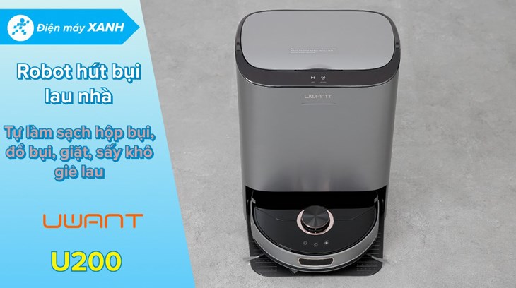 Robot hút bụi lau nhà Uwant U200 có thể tự quay về trạm sạc khi gần hết pin vô cùng tiện lợi