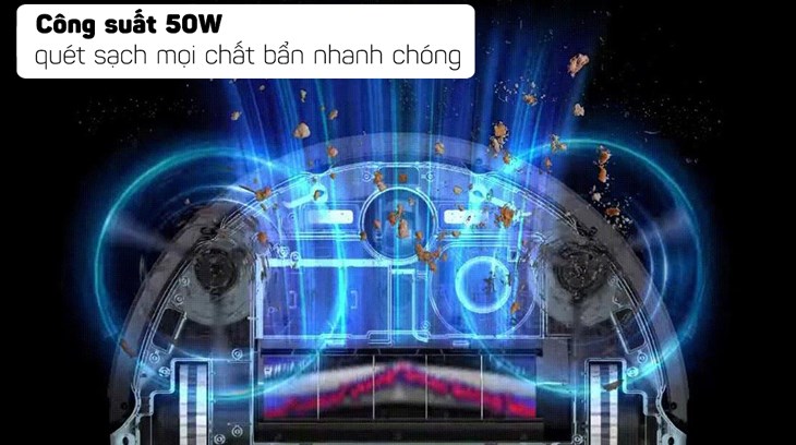 Robot hút bụi lau nhà Uwant U200 có công suất hoạt động 50W, lực hút 5000Pa giúp quét sạch mọi chất bẩn nhanh chóng, rút ngắn thời gian dọn dẹp cho bạn