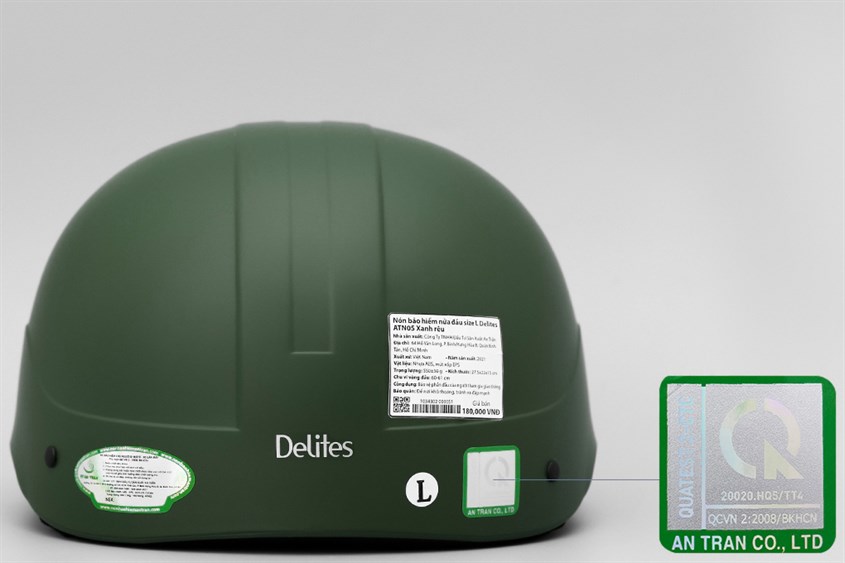 Mũ bảo hiểm Delites đạt chứng nhận phù hợp với quy chuẩn kỹ thuật quốc gia