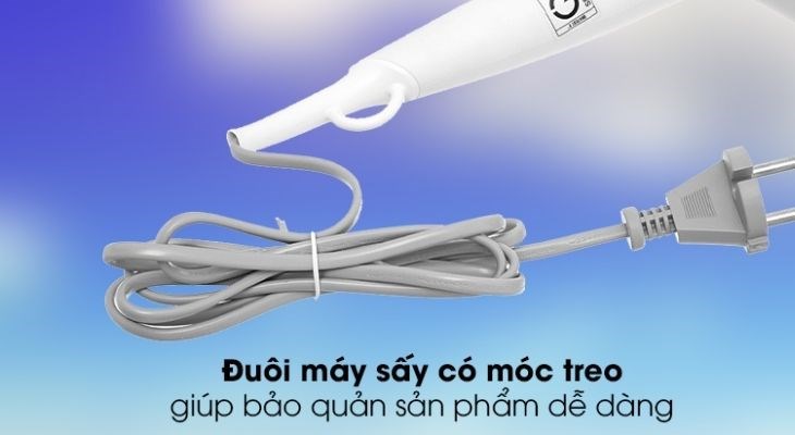 Máy sấy tóc 1600W Philips BHD300/10 có móc treo tiện lợi cất giữ và bảo quản