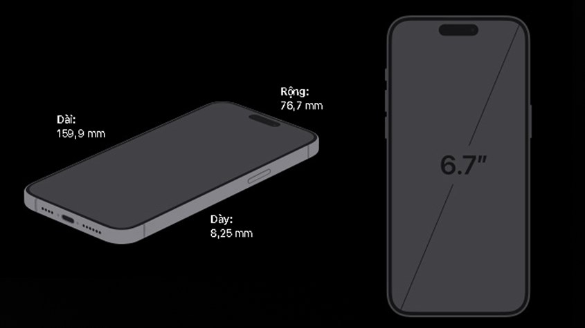 iPhone 15 Pro Max sở hữu màn hình OLED 6.7 inch mang đến không gian hiển thị rộng lớn