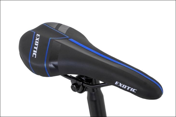 Xe đạp địa hình MTB Exotic 2612 AFFL 27.5 inch sở hữu yên xe mềm mại cùng rãnh thoát khí cho người dùng thoải mái đạp xe trong thời gian dài