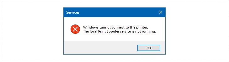 Thông báo Cannot start spooler service trên máy tính