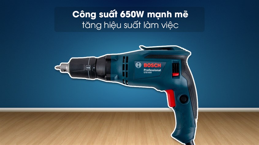 Máy vặn vít điện Bosch GTB 650 650W có công suất hoạt động mạnh mẽ