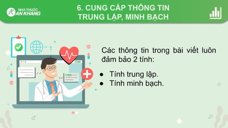 Cung cấp thông tin trung lập và minh bạch là cam kết của nhà thuốc Cung cấp thông tin trung lập và minh bạch là cam kết của nhà thuốc