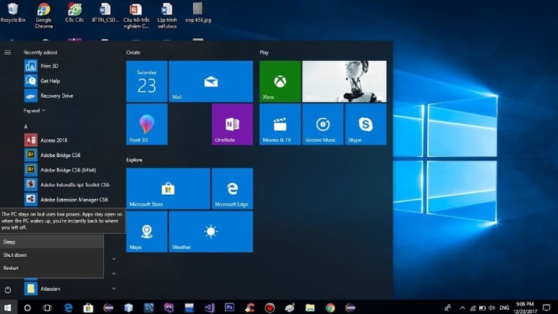 Desktop hệ điều hành Windows 10