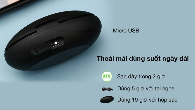 Bạn có thể thoải mái sử dụng tai nghe Belkin cả ngày chỉ trong một lần sạc