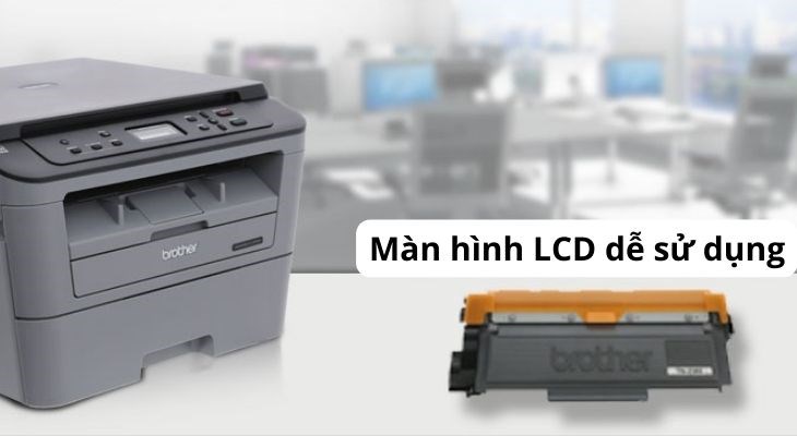 Máy in laser Brother HL-L2366DW sở hữu màn hình LCD dễ sử dụng