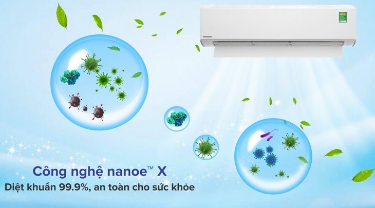 Máy lạnh Panasonic Inverter 2 HP CU/CS-XU18ZKH-8 trang bị công nghệ Nanoe™ X thế hệ thứ 3 mang lại bầu không khí trong lành, sạch khuẩn và bảo vệ sức khỏe người dùng tốt hơn