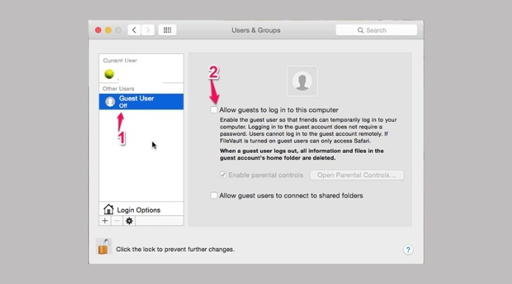 Bạn bấm chọn Open Parental Control để quản lý những thông tin mà khách truy cập 